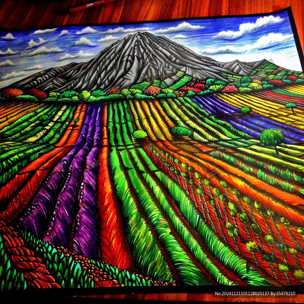 巨幅田园风景画