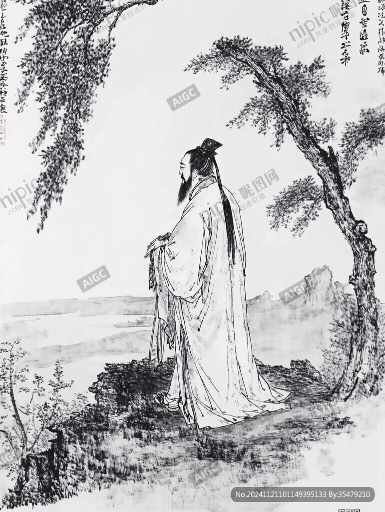 王维古代名人手绘图