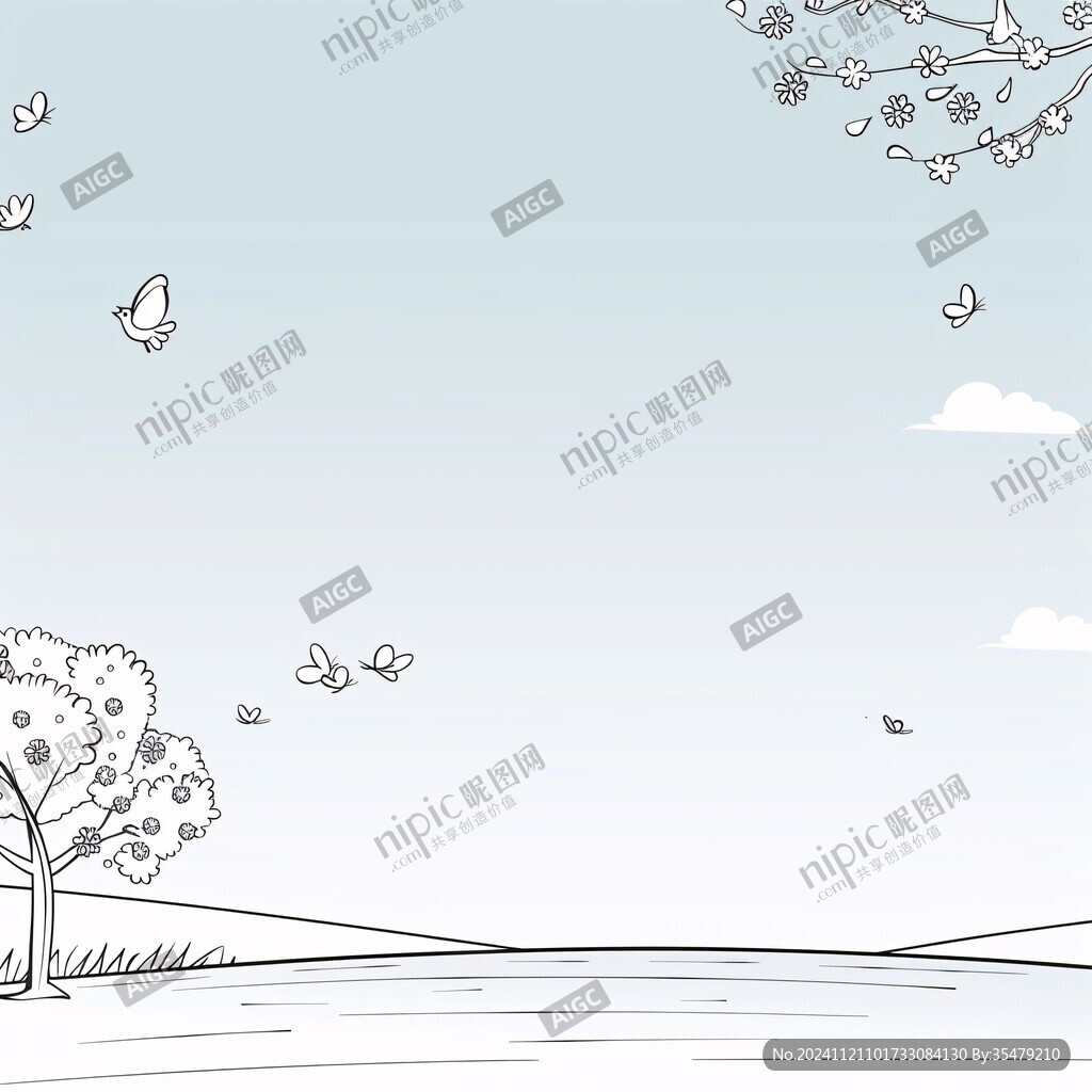 手绘春天背景