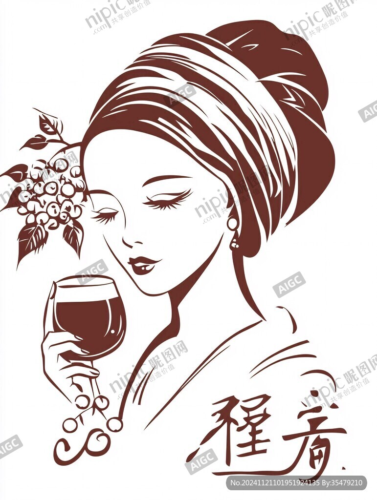复古风美女logo