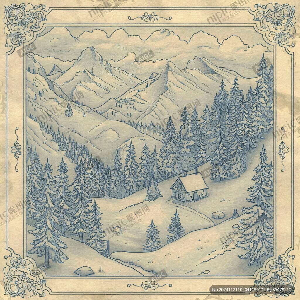雪山画