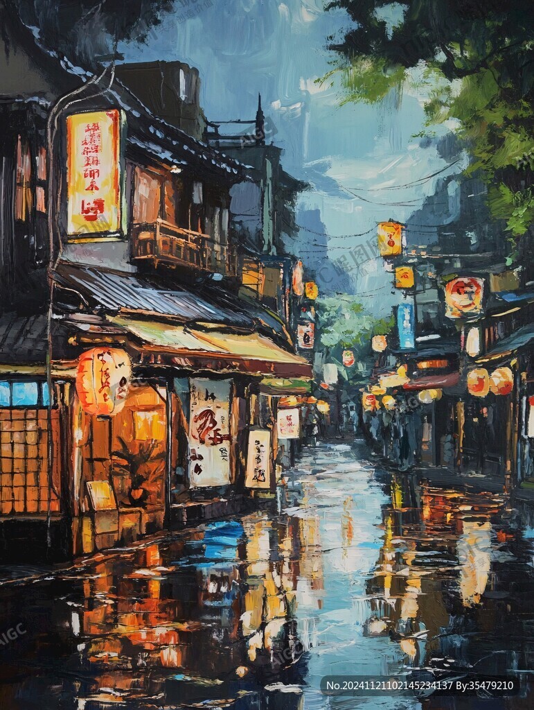 雨巷插画