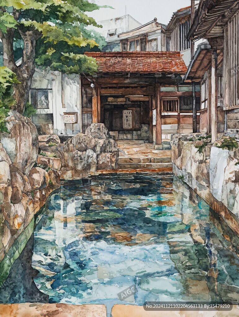 束河古镇插画