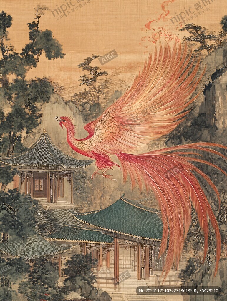 工笔凤凰