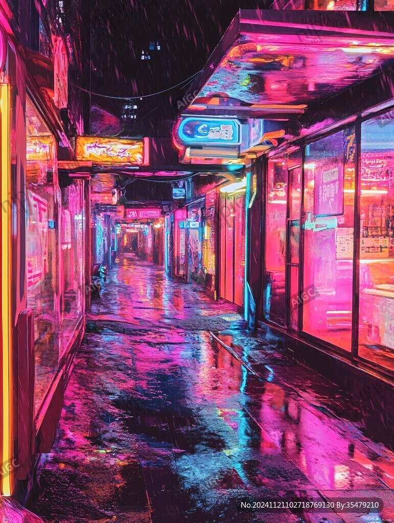 场景赛博插画