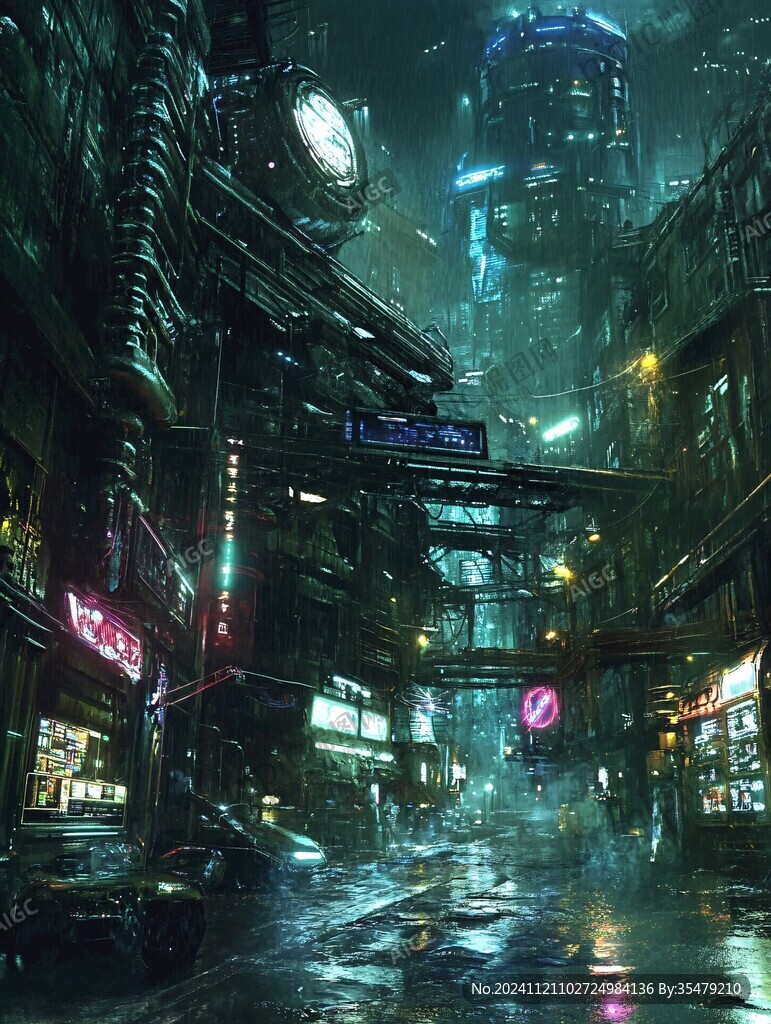 场景赛博插画