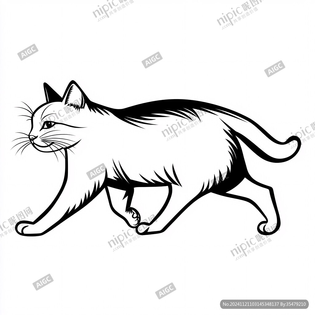 白描猫