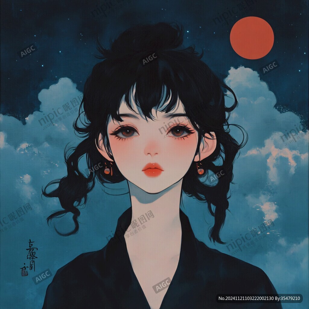 高级感女插画