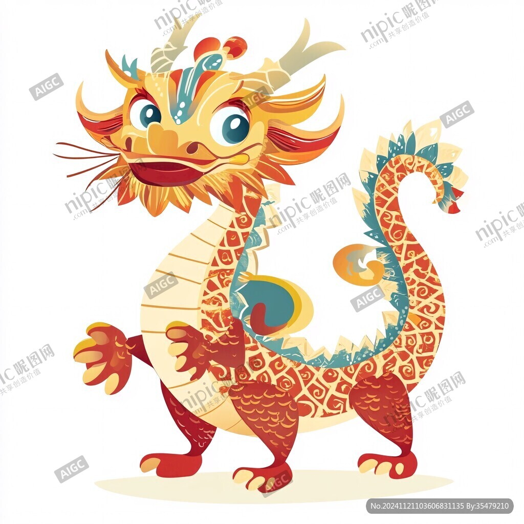 卡通龙年吉祥物插画