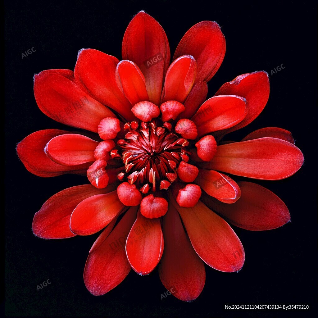 3d红色花