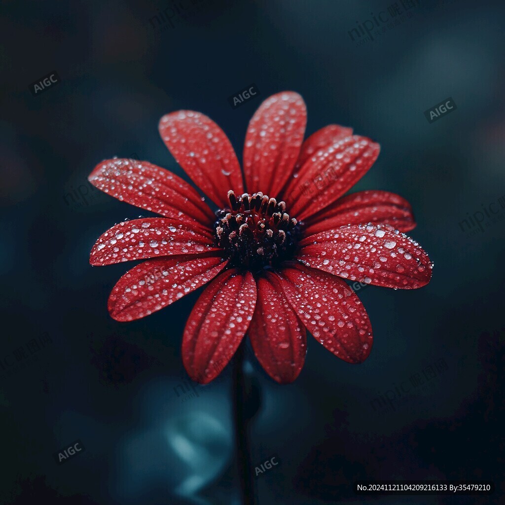 鲜花雨中花朵