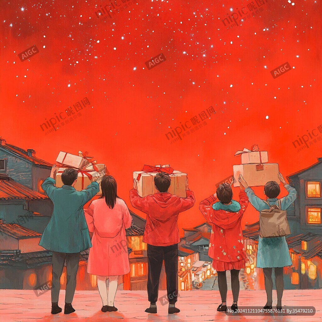 回家过年插画
