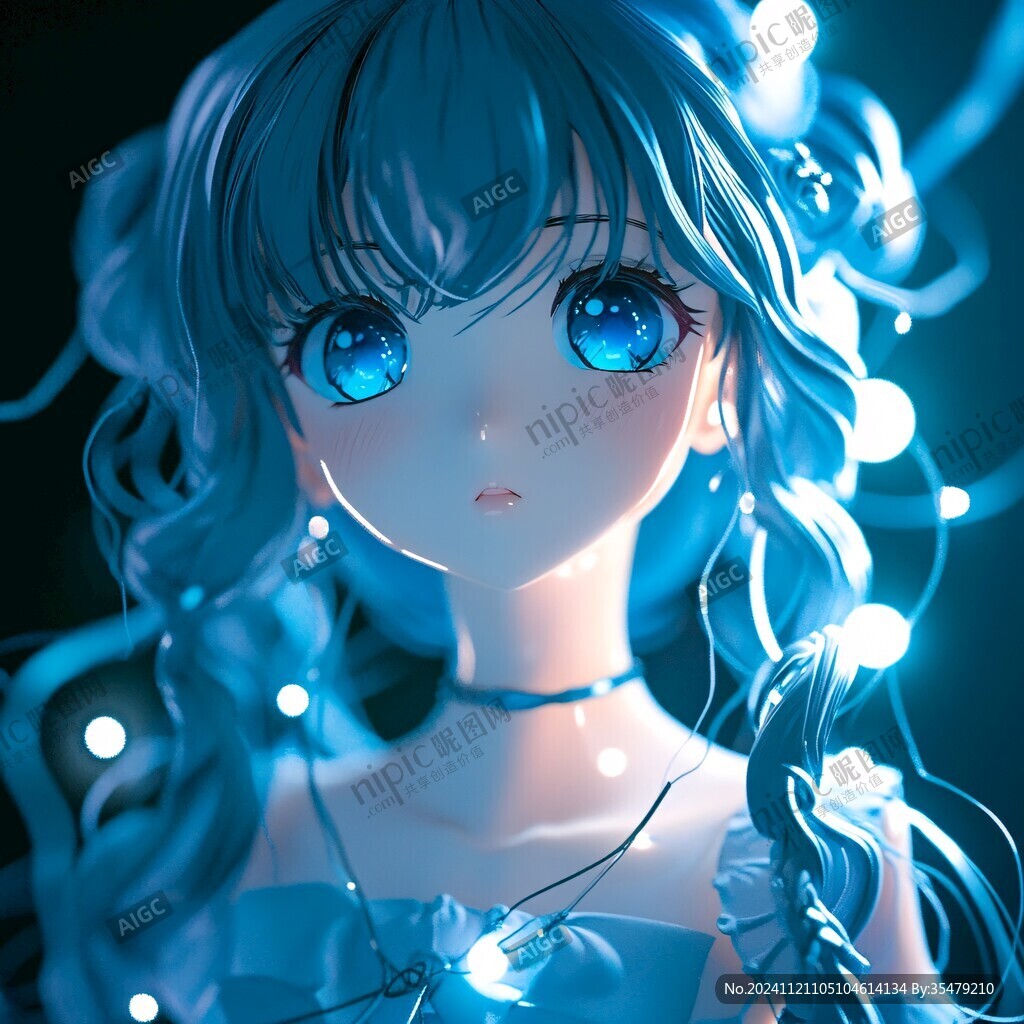 梦幻唯美蓝色系少女