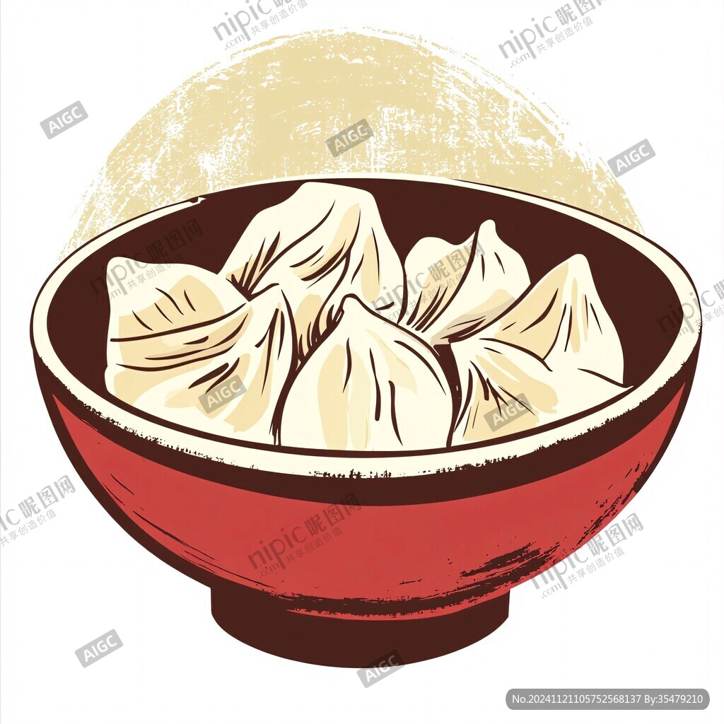 蒸饺插画