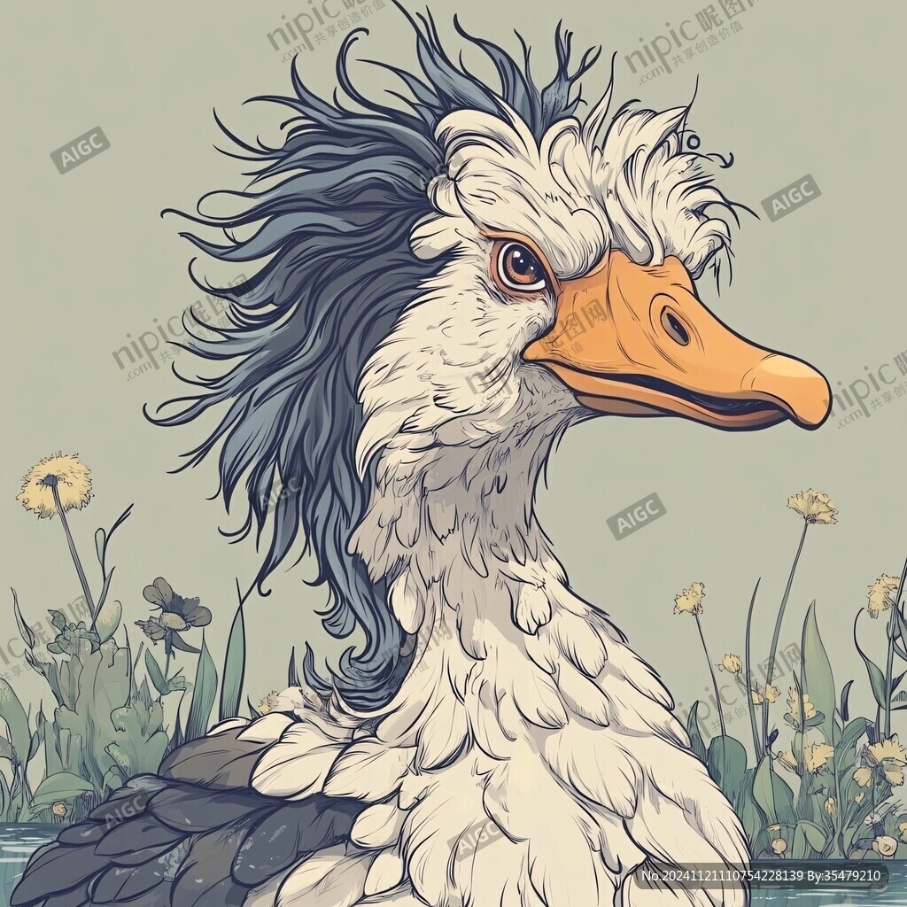 狮头鹅插画