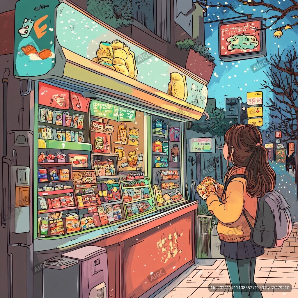 便利店零食插画