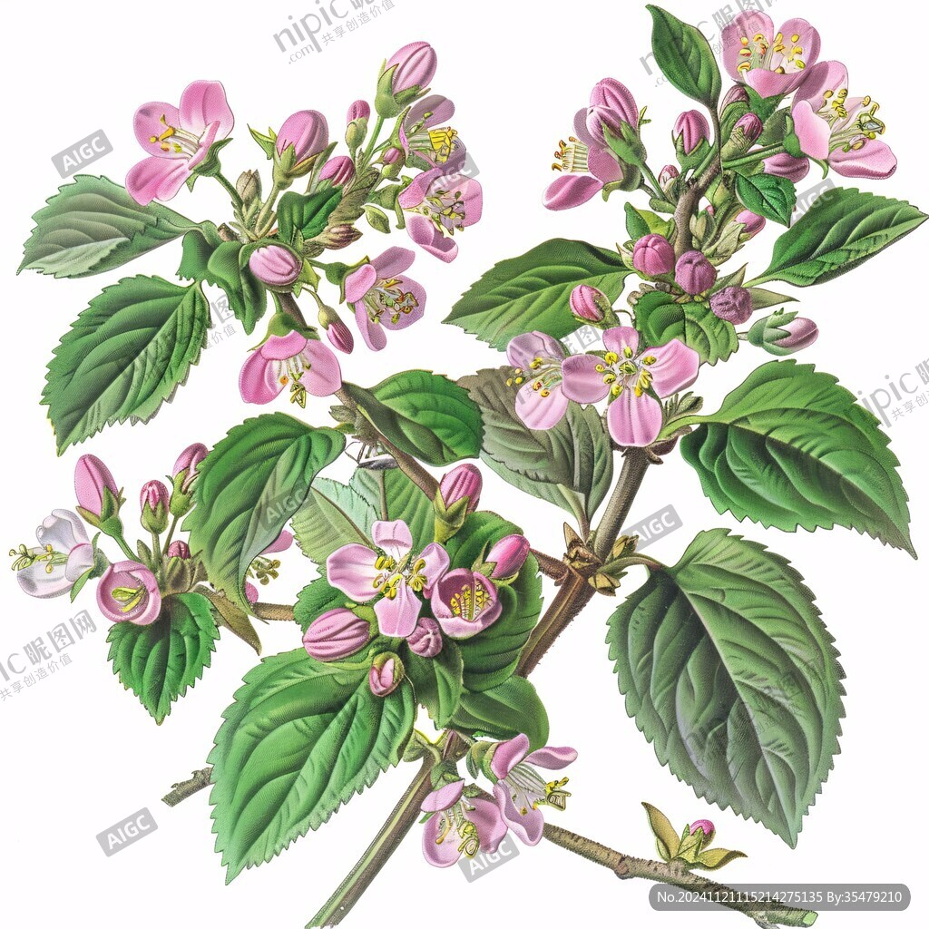 手绘草本山茱萸