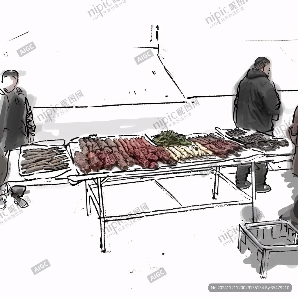 手绘东北烧烤