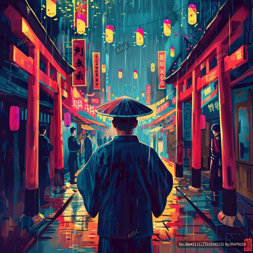 庙街插画