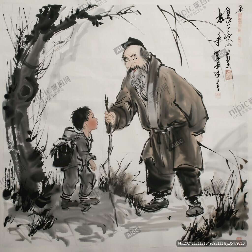 董永行孝图
