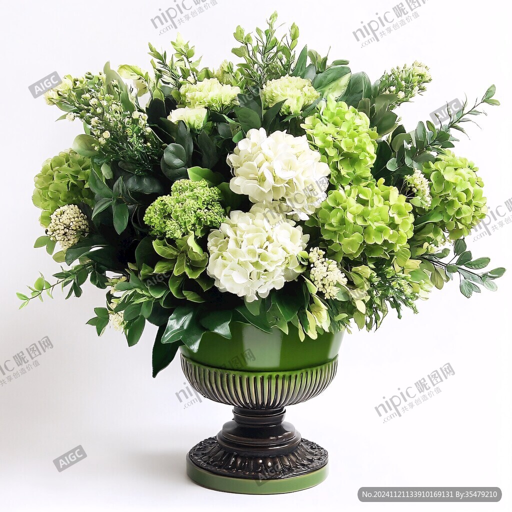 白绿渐变花艺