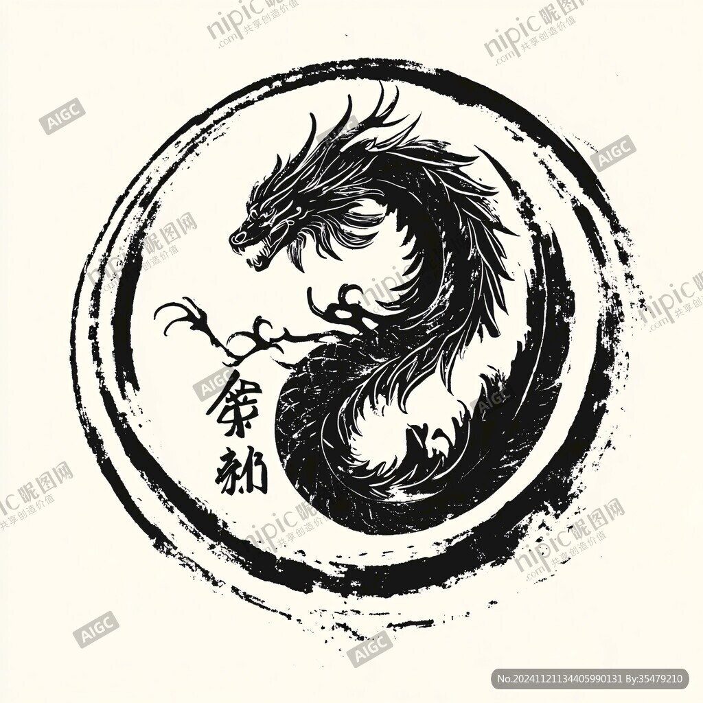 圆形龙插画