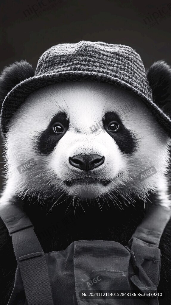 写实熊猫插画