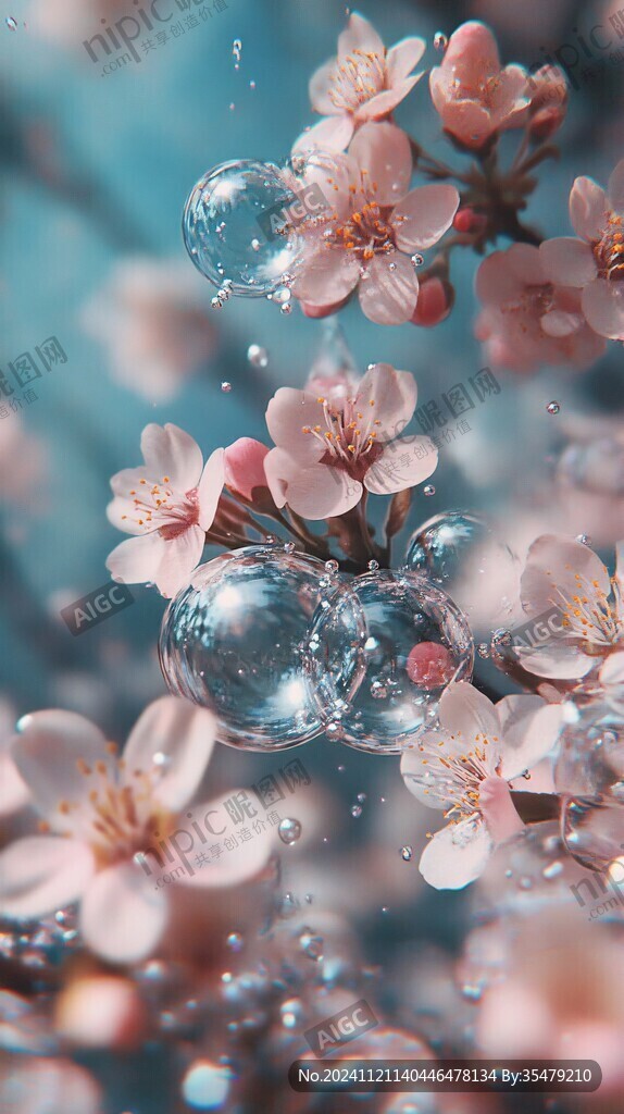 唯美花瓣创意桃花