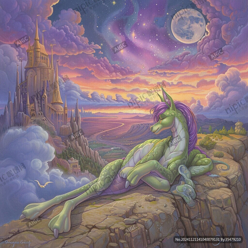 梦幻独角兽插画