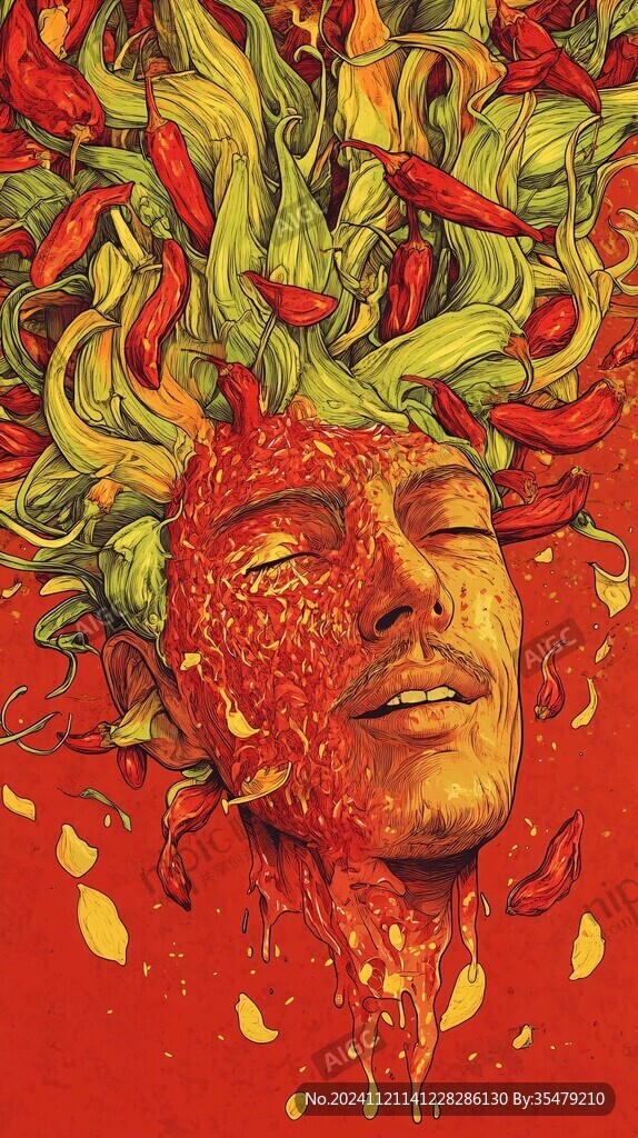 辣椒粉包装插画