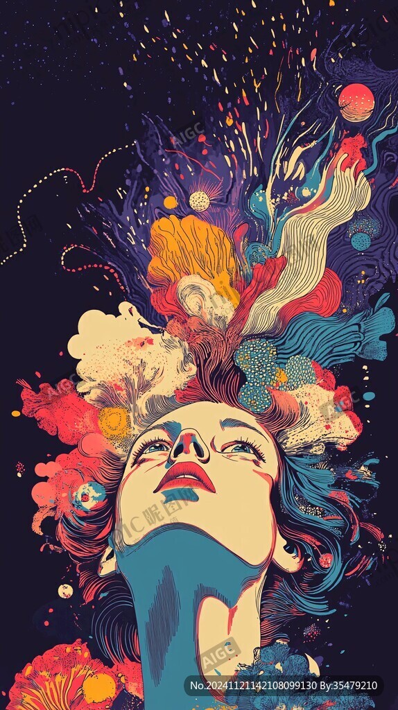 梦幻人物创意插画