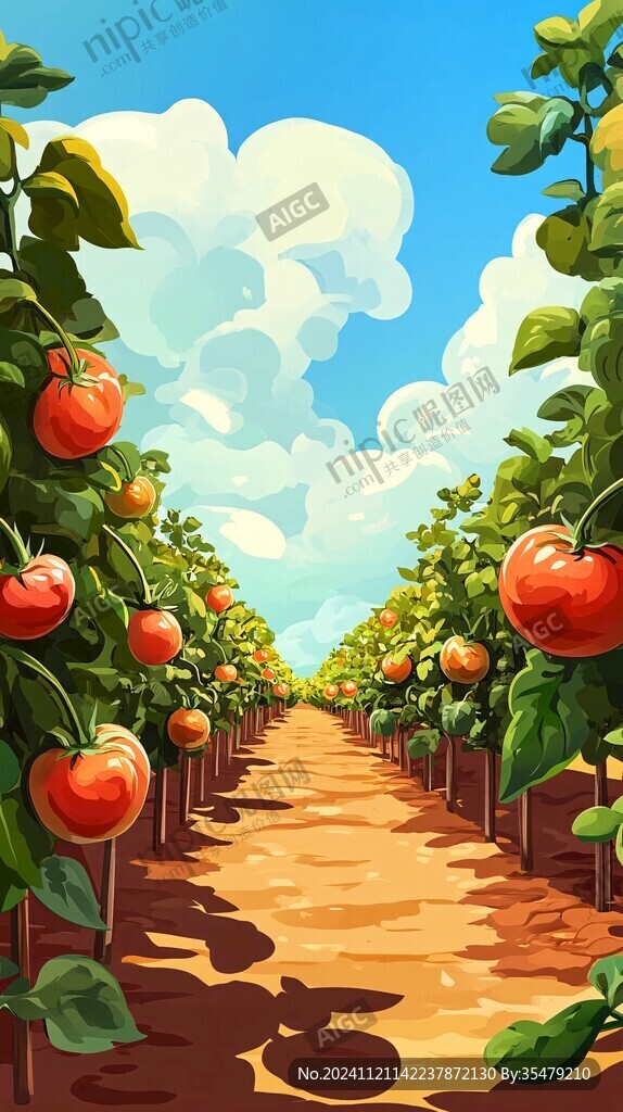 果园插画田园风光