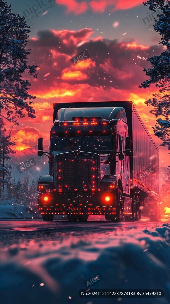 冬季的大货车