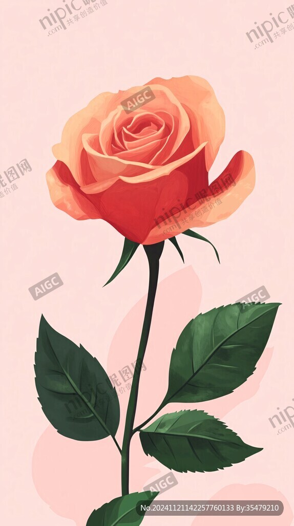 情人节玫瑰插画