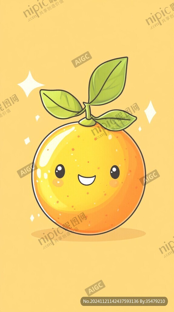 粑粑柑插画