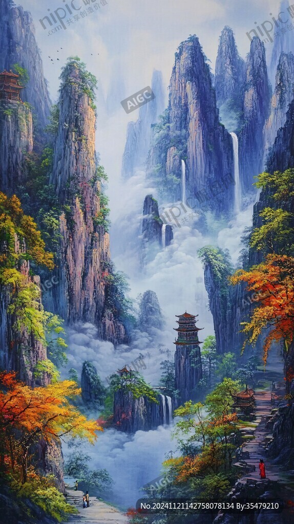 3d工笔山水图