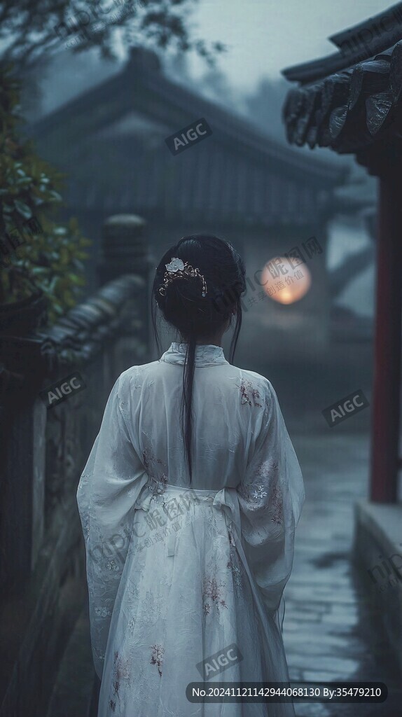 古装少女背影