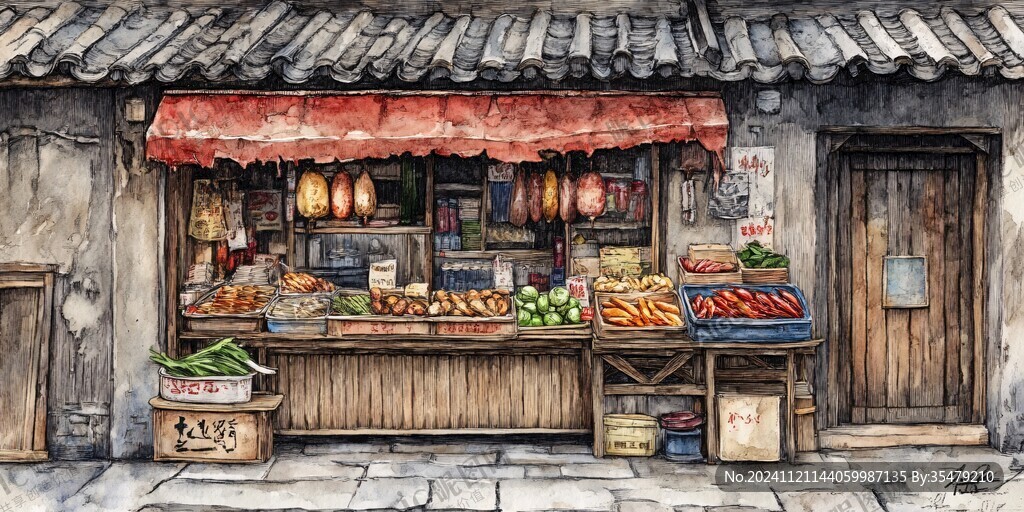 炒货店插画