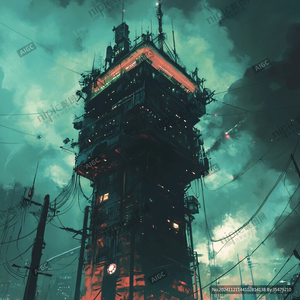 聆风塔插画