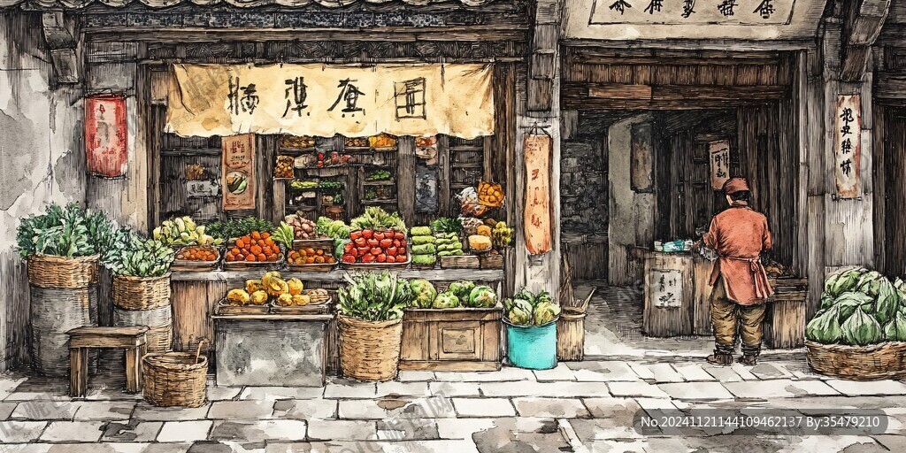 炒货店插画