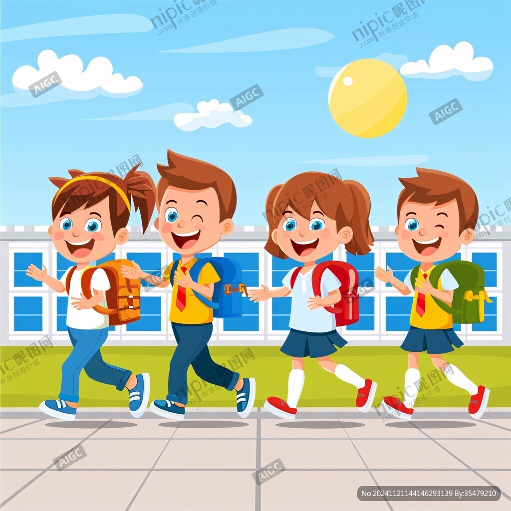 上学卡通小学生