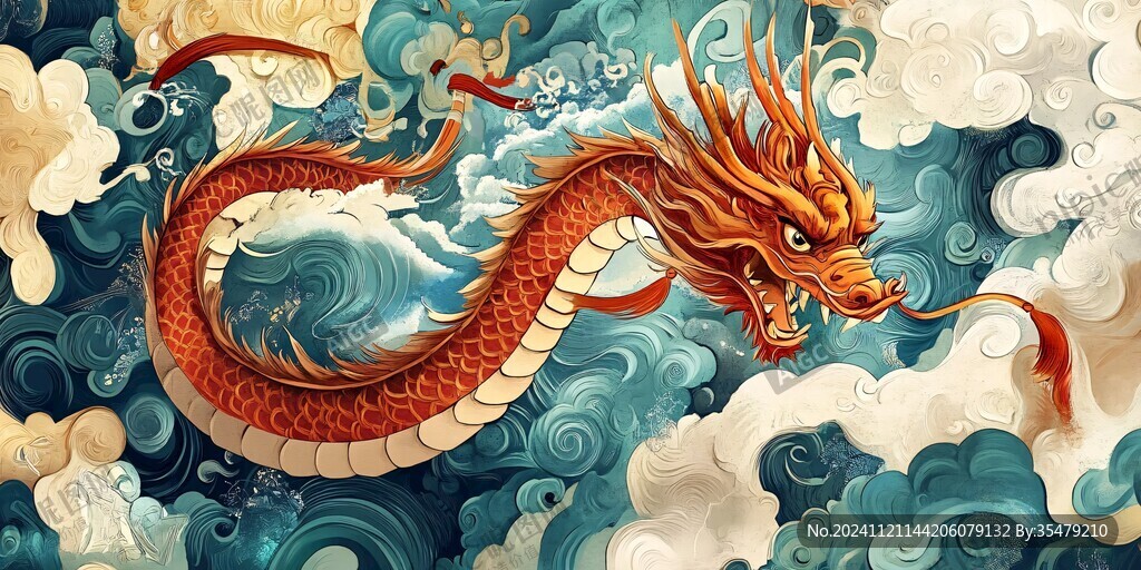 龙包装插画