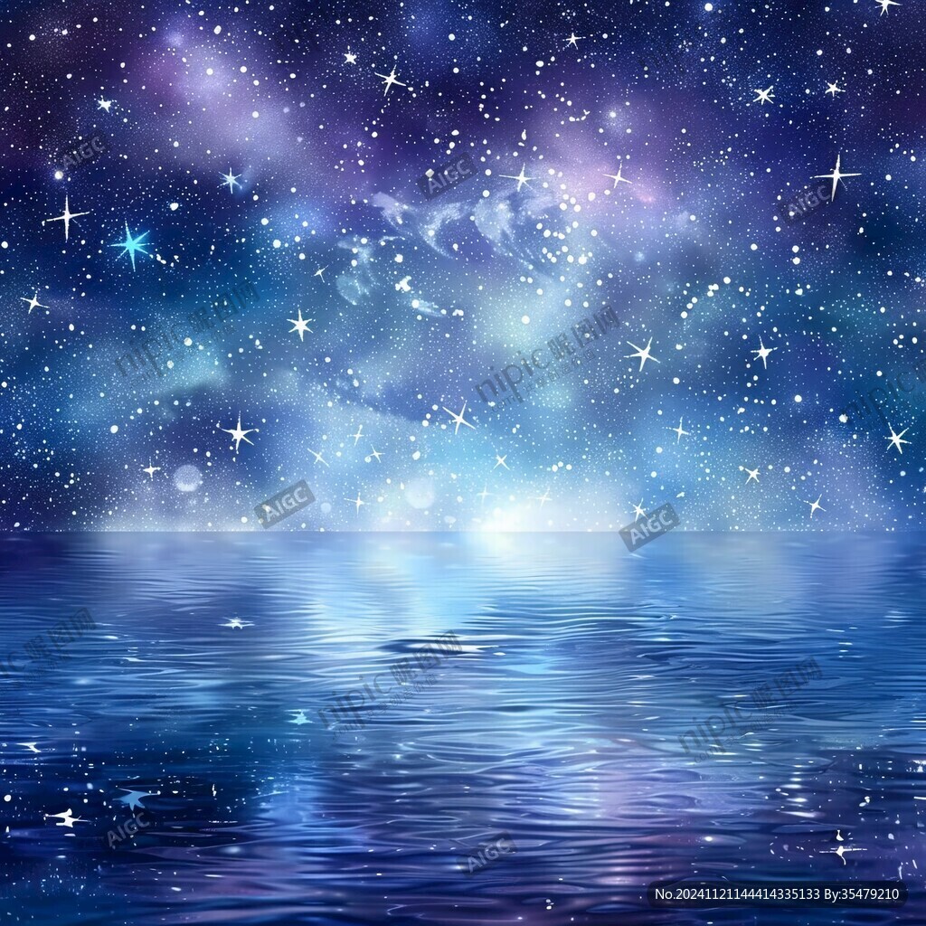 星光璀璨的水面