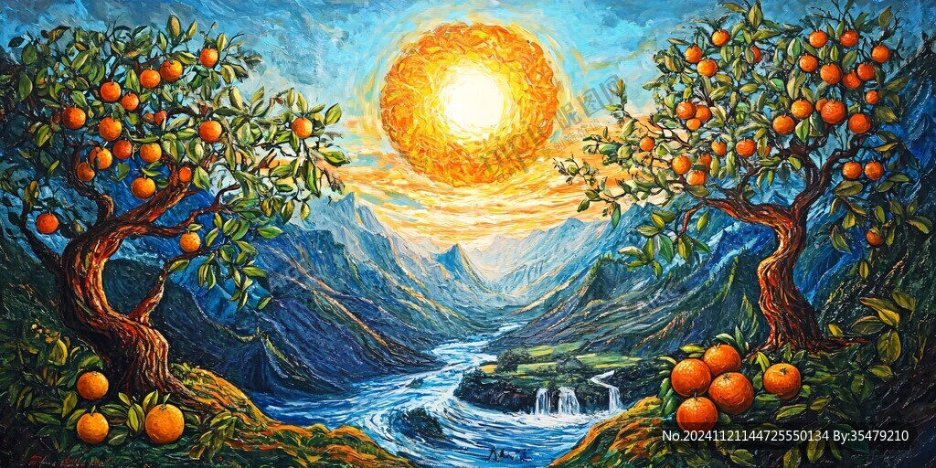赣南脐橙包装插画