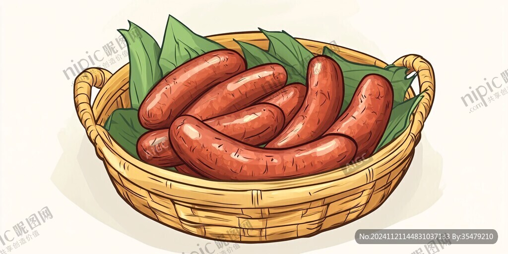 插画烤肠