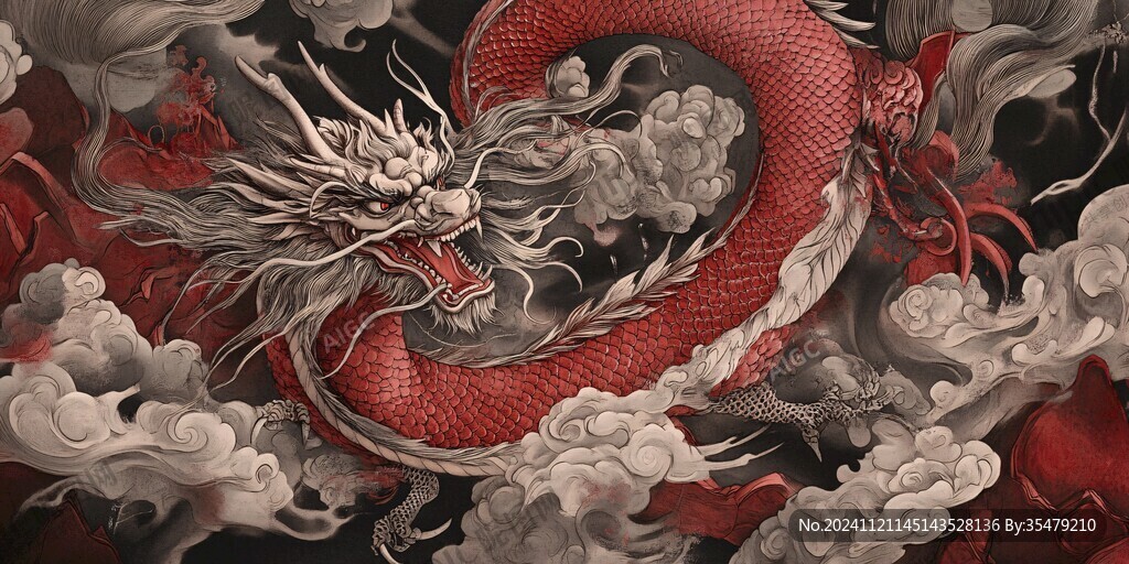 龙包装插画