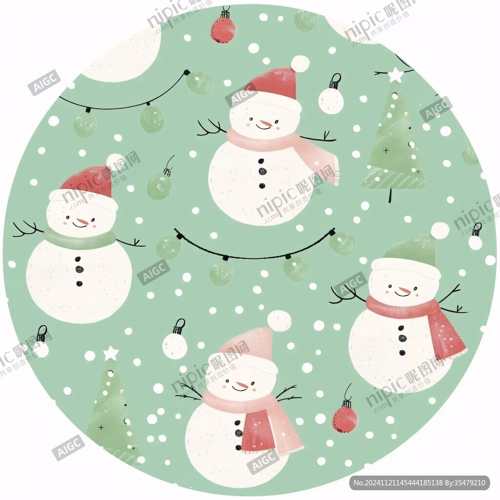 堆雪人卡通图案