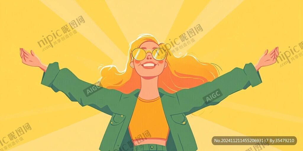 墨镜人物插画