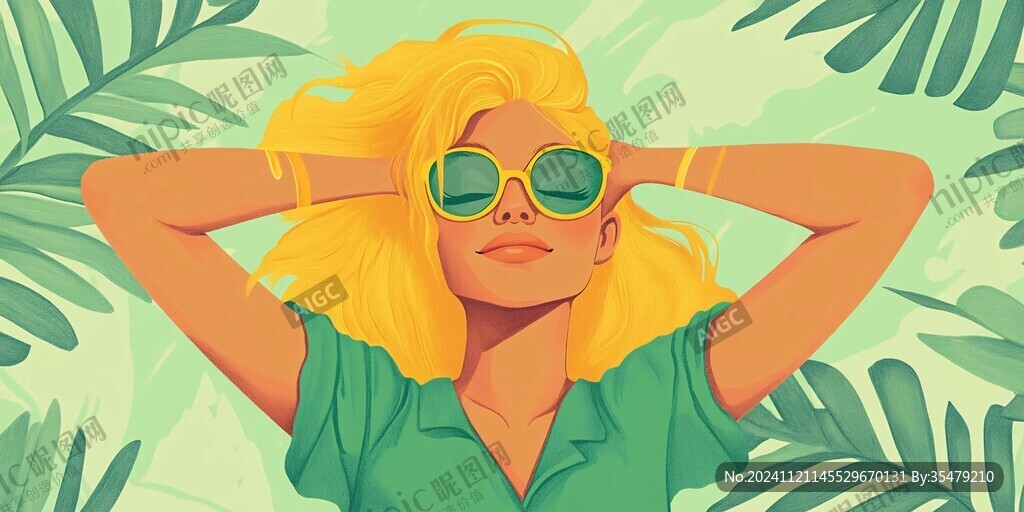 墨镜人物插画