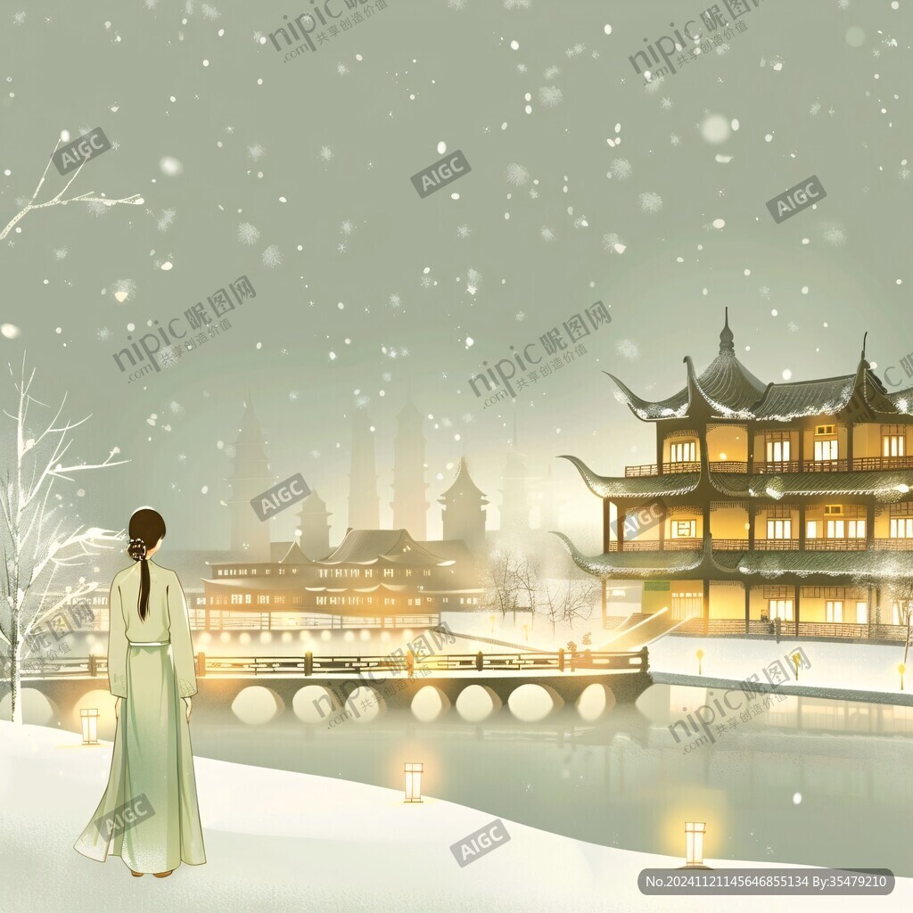 横店插画宣传背景素材